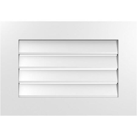 Ekena Millwork Vertical Surface Mount PVC Gable Vent: Functional, w/ 3-1/2"W x 1"P Standard Frame, 26"W x 18"H GVPVE26X1801SF